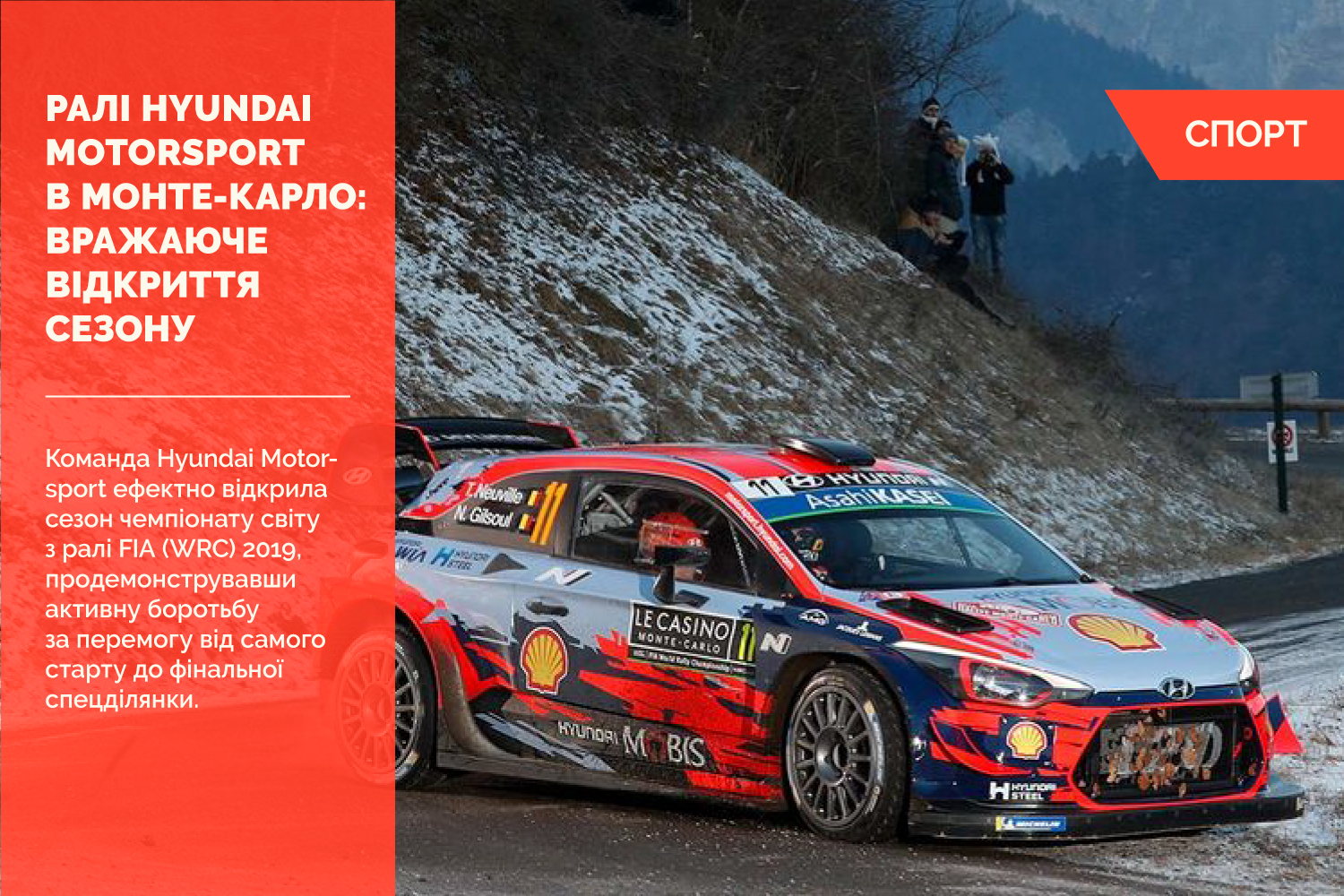 Ралі Монте-Карло: Hyundai Motorsport і вражаюче відкриття сезону